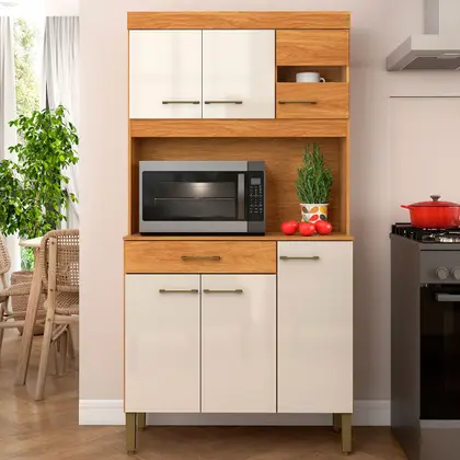 Kit Cozinha Fellicci Carla 6P/1G - Cinamomo/Off White