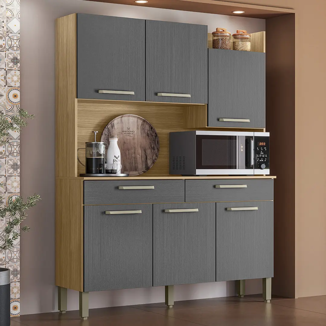 Armário de Cozinha Compacta MDF 6 Portas Modena Plus -  Paraná
